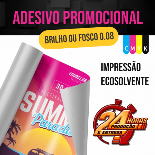 Adesivo Vinil PROMOCIONAL M² - Alta Resolução - FOSCO